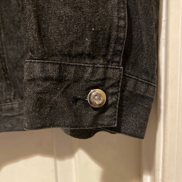 Quacker Factory Black Denim Rhinestones Shacket Shirt/Jacket Women’s Size 1X - Picture 4 of 8